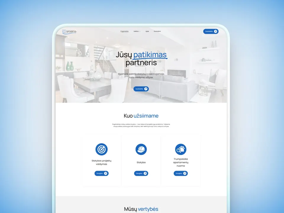 Darsema, website mockup