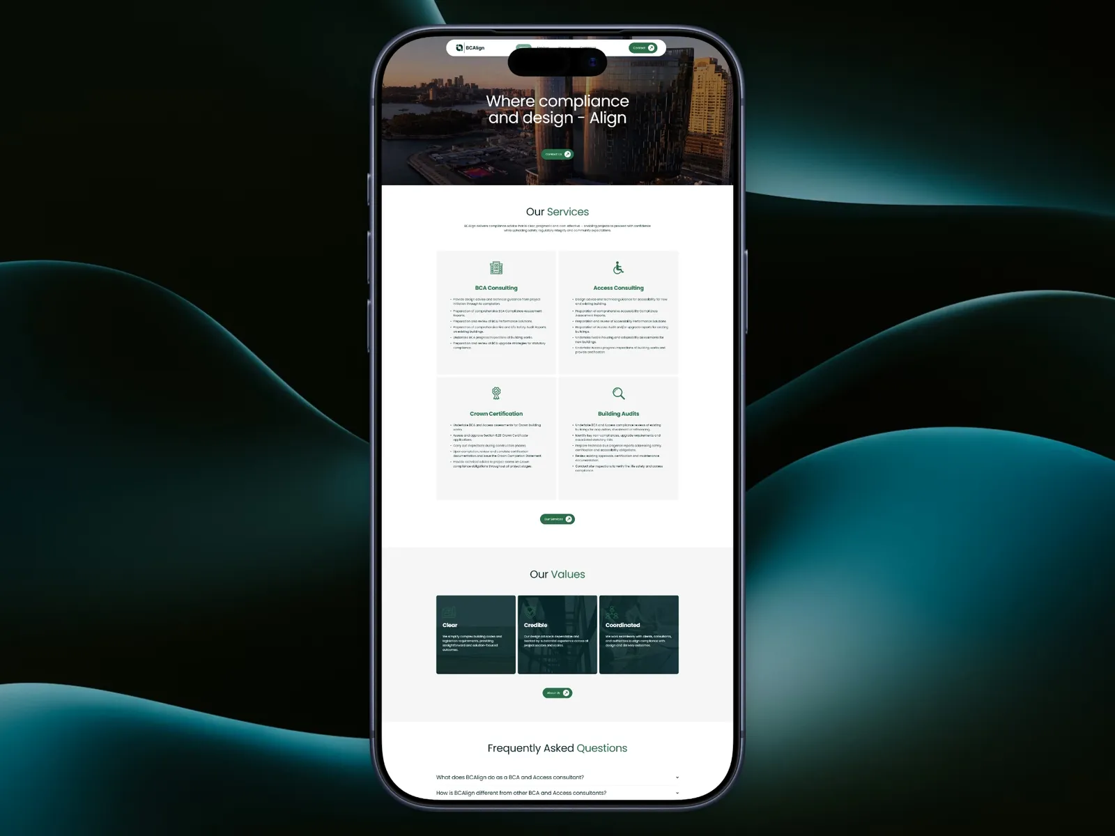 BCAlign, website mockup 2