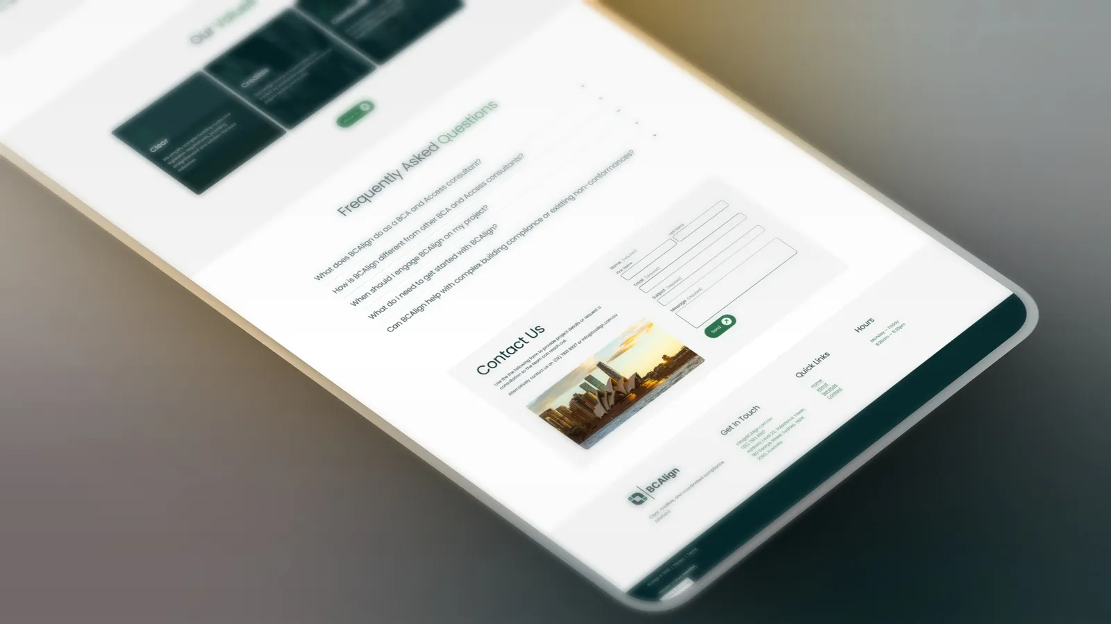 BCAlign, website mockup 3