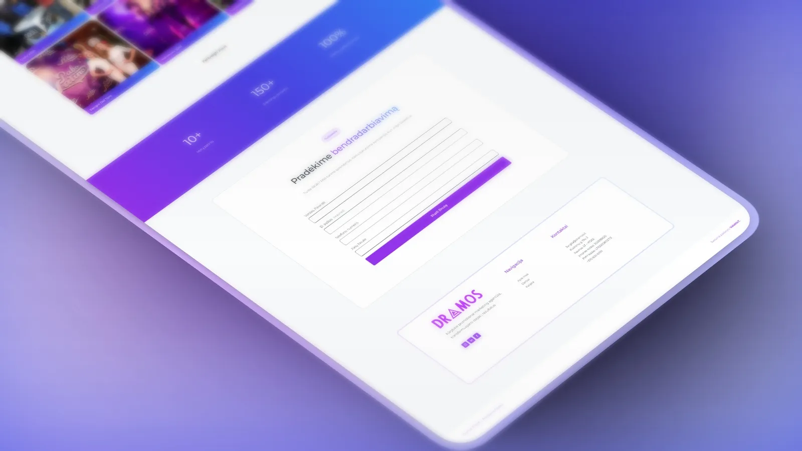 Dramos, website mockup 4