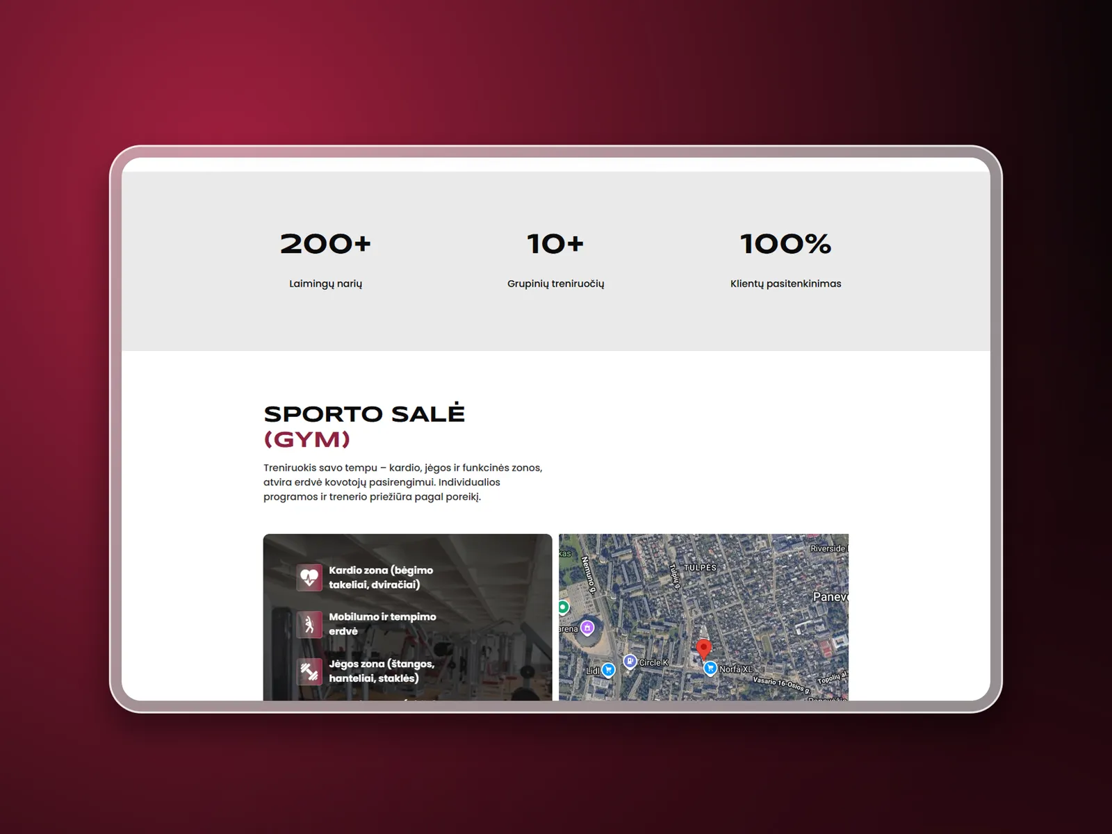 Kovotojas, website mockup 2