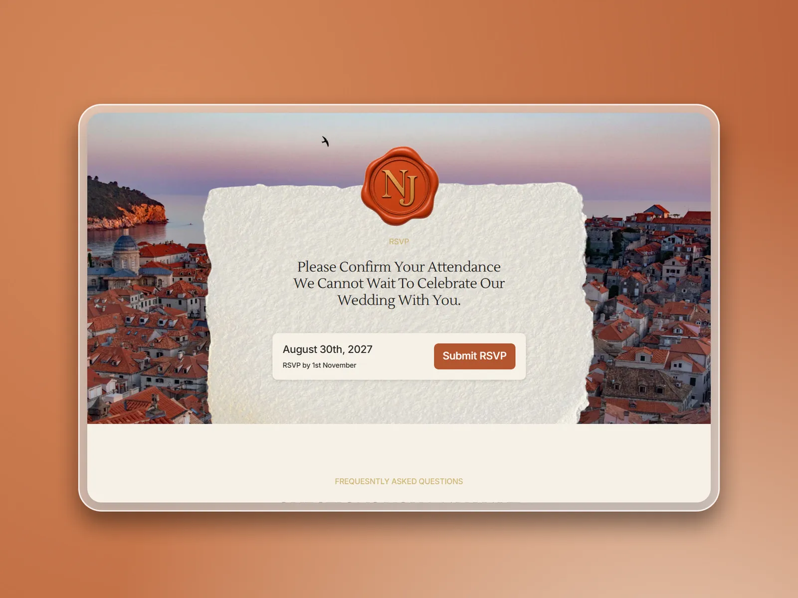 Natalie & Jarryd, website mockup 4
